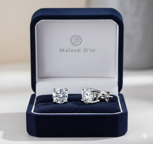 1ct earrings white - earrings,