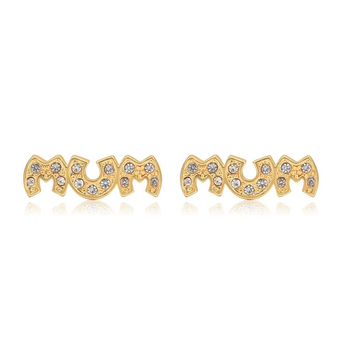 Women 9ct gold mum stud - mum,