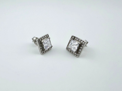 925 silver halo earrings - earrings, with