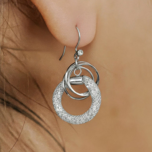 Encased crystal multi hoop - crystal,
