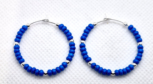 Czech blue seed - bead, hoop