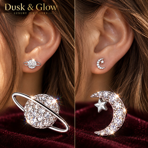 Zirconia stone stud earrings - stone,