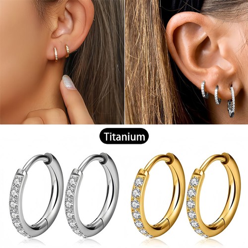 Pair hoop earrings - pc/pair, diamond