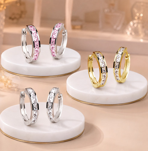 925 sterling silver crystal - silver,