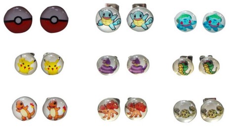 Pokemon studs earrings kids - earrings,
