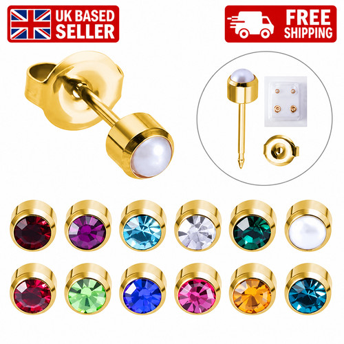 Gem earrings ear studs - earrings,