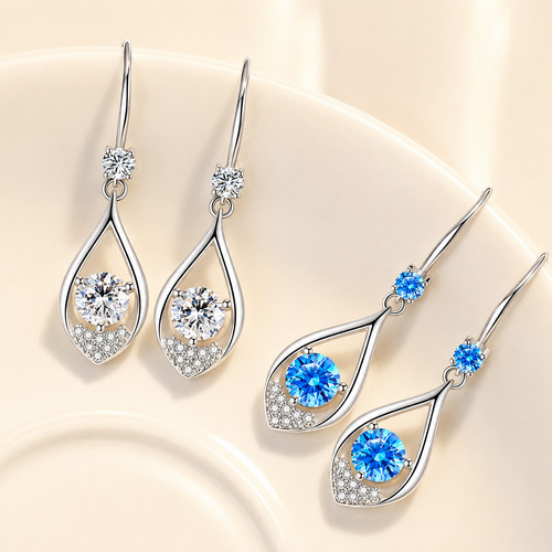 925 sterling silver water - silver, drop