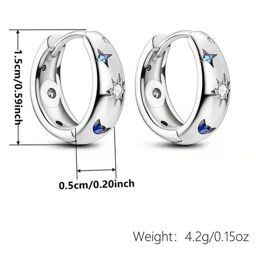 Woman earrings blue - blue, stars