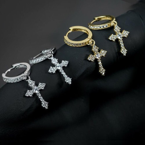Cross earrings 925 sterling - cross,