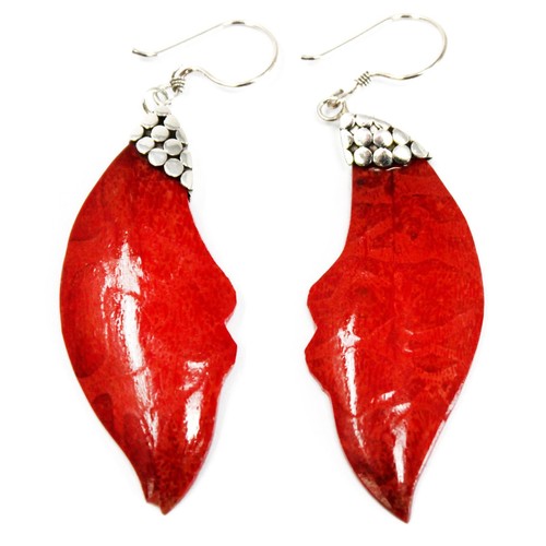 925 silver earrings leaf - 925,