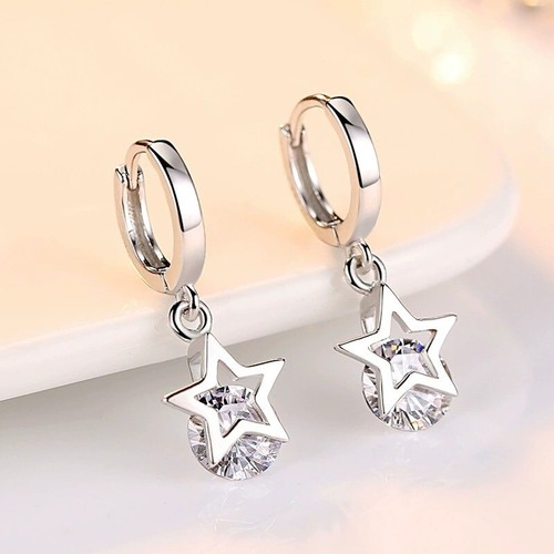 925 sterling silver star - silver, cz