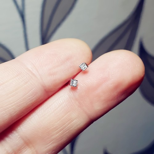 925 sterling silver tiny clear - 925,