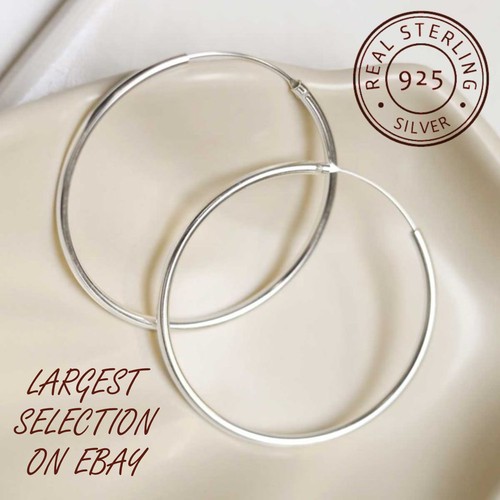 925 sterling silver hoop - silver,