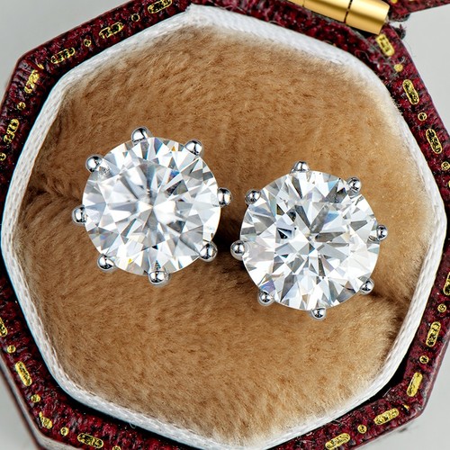 2ct earrings white - white, gold