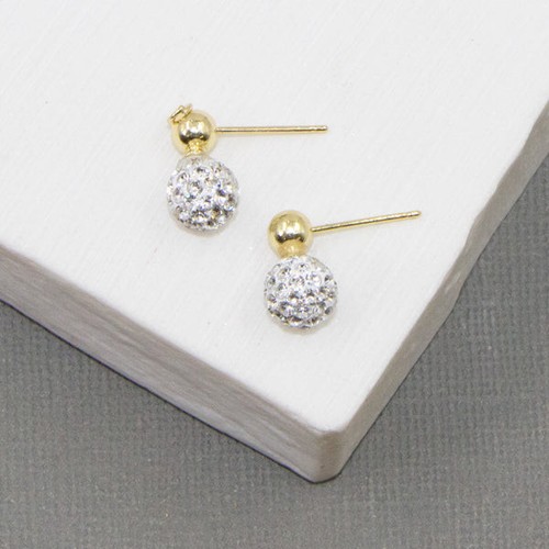 Crystal ball with gold plain - gold,