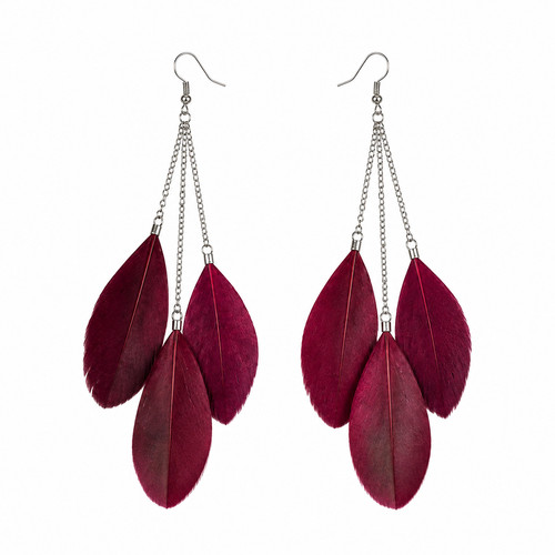 Burgundy feather drop - burgundy,