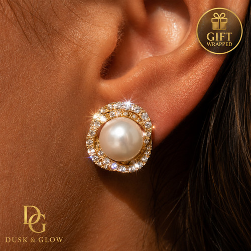 Faux stone pearl - stone, stud