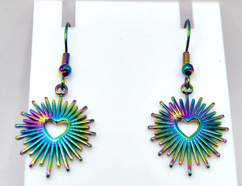Rainbow titanium heart burst - heart,