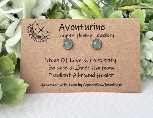 Natural aventurine stud - natural,