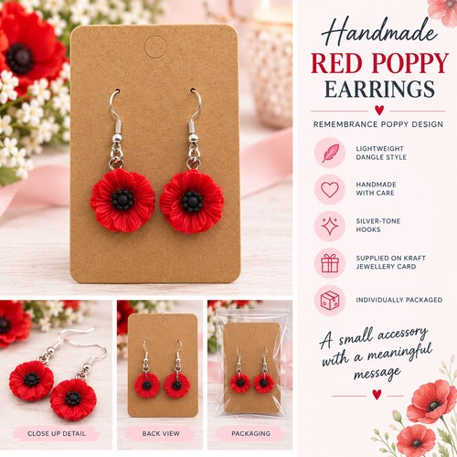 Handmade red poppy - handmade, remembrance