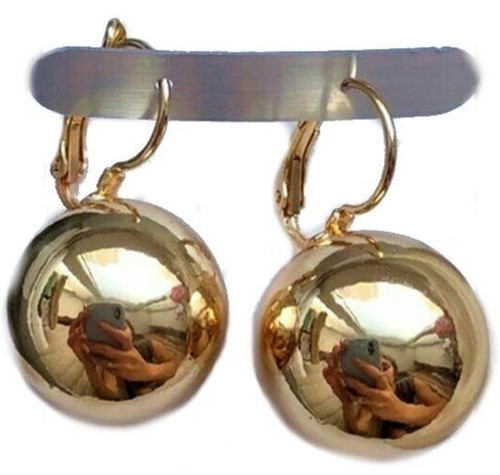 Pair ball stud hoop - ball,