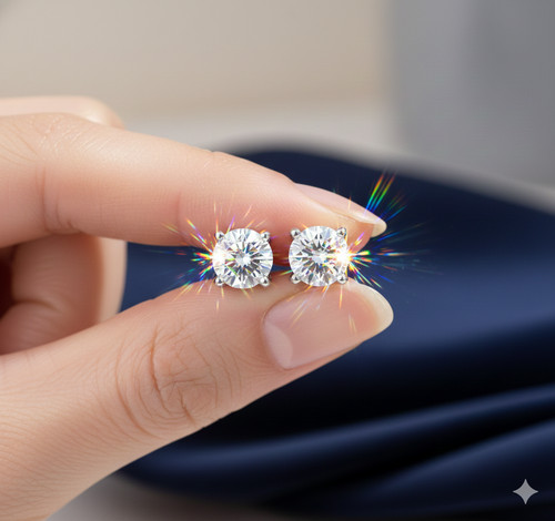 1ct earrings white gold - 1ct,