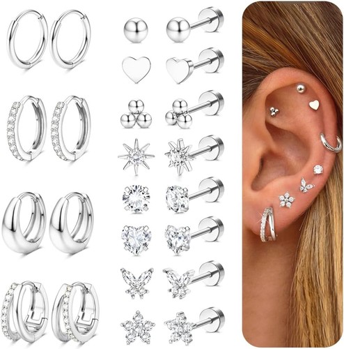 12pairs flat back earrings for - 12pairs,