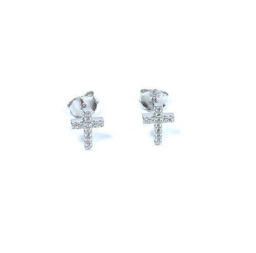 Irish silver cross earrings - irish, cz