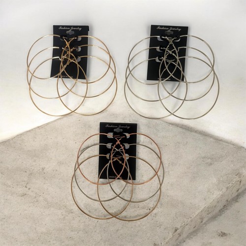 Hoop earrings pairs - hoop, 3