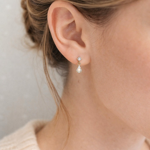 Crystal drop earrings tiny - earrings,
