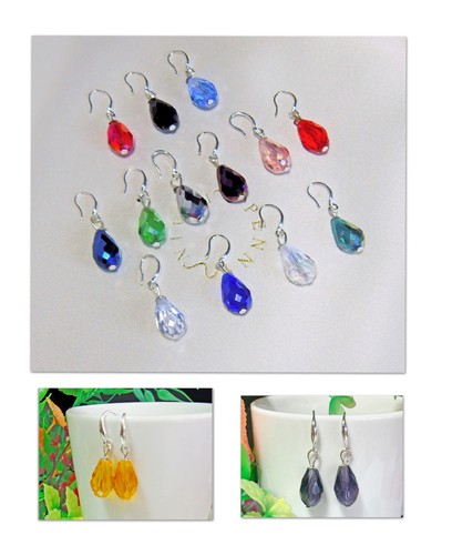 Handmade glass drop earrings - handmade,