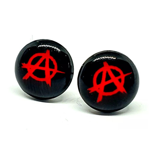 Anarchy stud earrings punk - anarchy,