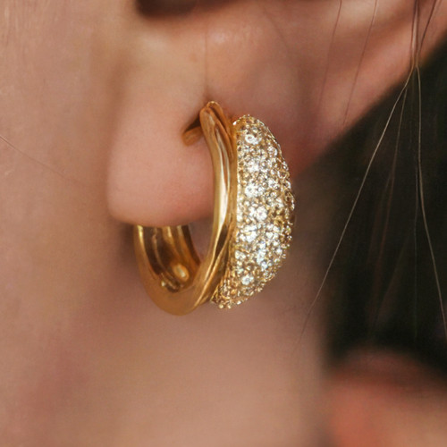 Encased crystal gold - crystal, hoop