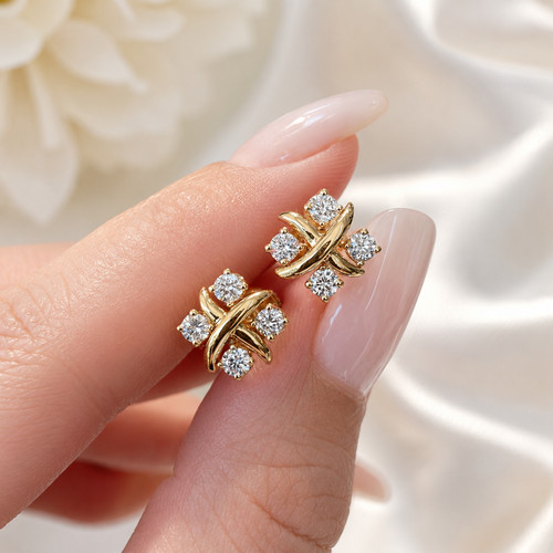 9ct yellow gold cross - cross, twisted
