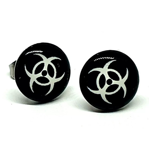 Biohazard stud earrings virus - stud,