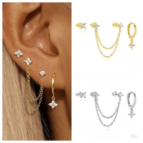 Multi piercing earring stack - earring,