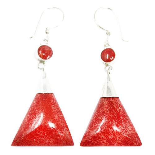 925 silver earrings triangle - earrings,